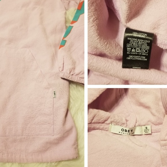 OBEY Worldwide Pink Lightweight Hoodie Jacket - Picture 5 of 8